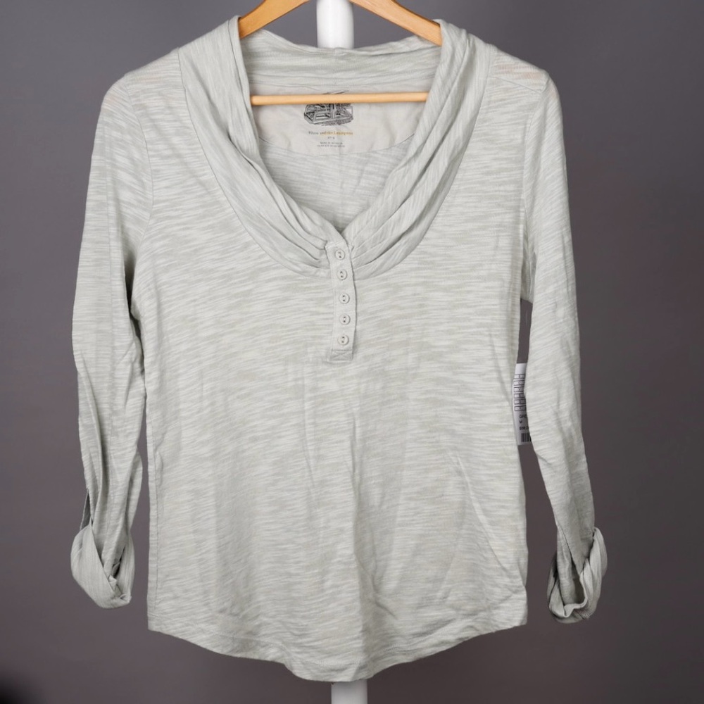 Anthropologie Pilcro & the Letterpress Light Gray Cowl Neck Long-Sleeve Top NWT